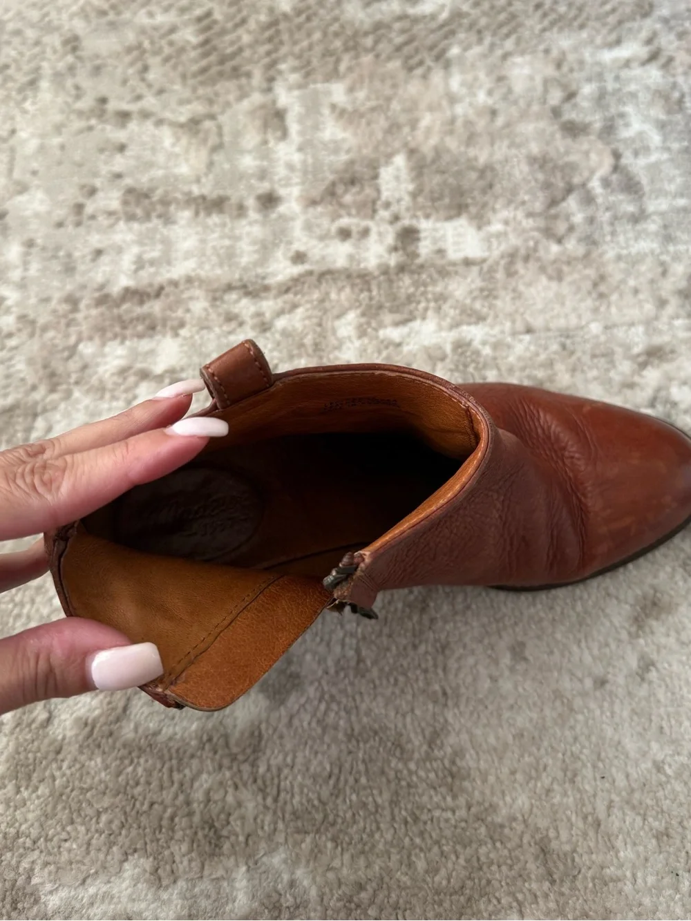 Madewell Billie Tan Leather Ankle Boots
